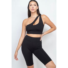 Load image into Gallery viewer, Top and bottom jogger set in black