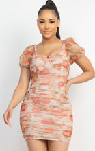 Load image into Gallery viewer, GARDENIA floral ruched dress