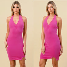 Load image into Gallery viewer, OFELIA v neck halter dress in peony