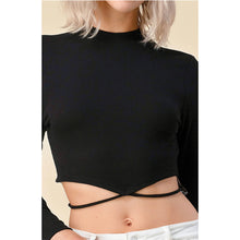 Load image into Gallery viewer, LILLIAN mock neck strappy tie back long sleeve top