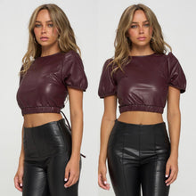 Load image into Gallery viewer, MATHILDA faux leather criss cross back top