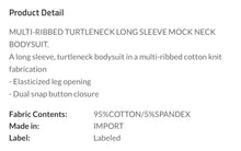Load image into Gallery viewer, GLORIA high neck ribbed bodysuit