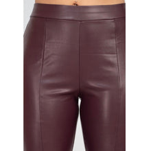 Load image into Gallery viewer, BELINDA high rise split hem faux leather leggings