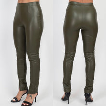 Load image into Gallery viewer, BELINDA high rise split hem faux leather leggings