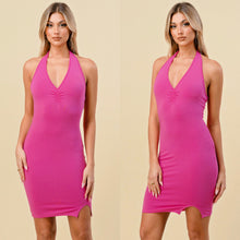 Load image into Gallery viewer, OFELIA v neck halter dress in peony