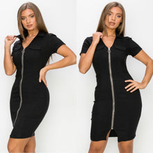 Load image into Gallery viewer, ESTELLA zip up collared dress