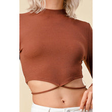 Load image into Gallery viewer, LILLIAN Mock strappy tie back long sleeve top