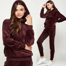 Load image into Gallery viewer, GIANNA velour set in wine