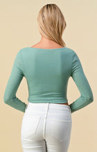 Load image into Gallery viewer, ZYLA double layered scoop crop top sea green