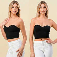 Load image into Gallery viewer, FLORBELLA sweetheart tube top in black