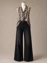 Load image into Gallery viewer, PRELOVED By Design Draped V-Neck Snake-Print Sleeveless Camisole in Beige &amp; Black