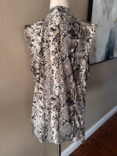 Load image into Gallery viewer, PRELOVED By Design Draped V-Neck Snake-Print Sleeveless Camisole in Beige &amp; Black