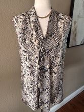 Load image into Gallery viewer, PRELOVED By Design Draped V-Neck Snake-Print Sleeveless Camisole in Beige &amp; Black