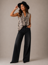 Load image into Gallery viewer, PRELOVED By Design Draped V-Neck Snake-Print Sleeveless Camisole in Beige &amp; Black