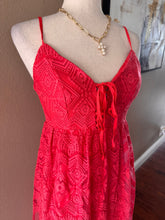 Load image into Gallery viewer, ILLA ILLA Red Lace Maxi Dress with Spaghetti Straps (BOUTIQUE ITEM)