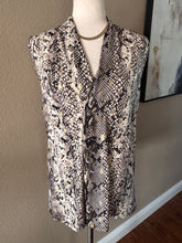 Load image into Gallery viewer, PRELOVED By Design Draped V-Neck Snake-Print Sleeveless Camisole in Beige &amp; Black