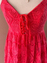 Load image into Gallery viewer, ILLA ILLA Red Lace Maxi Dress with Spaghetti Straps (BOUTIQUE ITEM)