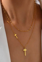 Load image into Gallery viewer, BENDITA gold dipped cross necklace