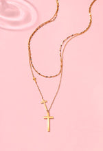 Load image into Gallery viewer, BENDITA gold dipped cross necklace