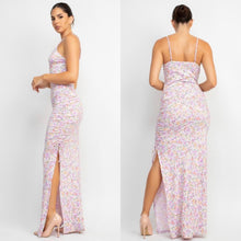 Load image into Gallery viewer, CELIA floral print ruched dress