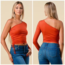 Load image into Gallery viewer, One shoulder ruched top