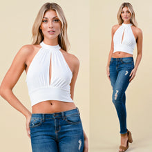 Load image into Gallery viewer, MONALISA halter crop top in white
