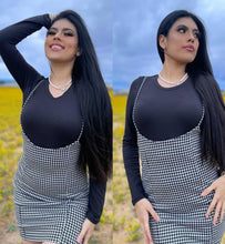 Load image into Gallery viewer, MARIELA two piece houndstooth dress