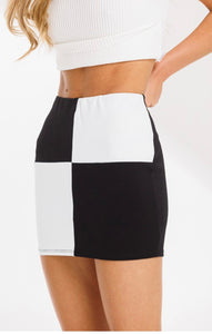 BLOCKED-OFF nylon ponte skirt