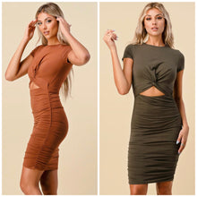 Load image into Gallery viewer, TYRA Ruched cut out dress