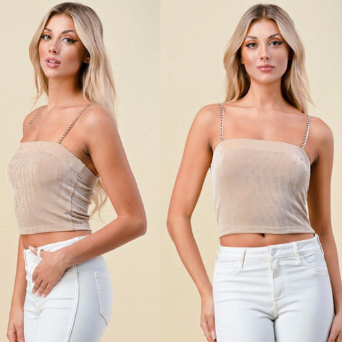 DESIREE chain link cami top in latte