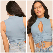 Load image into Gallery viewer, KOURTNEY crop top in blue