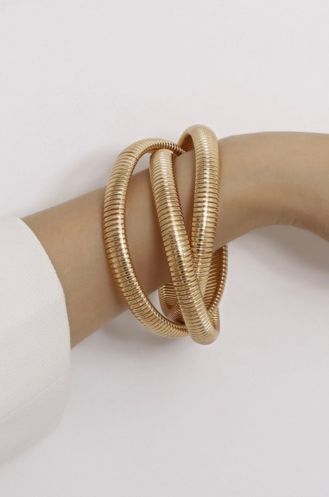 DON'T GET IT TWISTED coil style bangle bracelet set