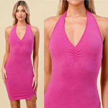 Load image into Gallery viewer, OFELIA v neck halter dress in peony