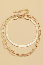 Load image into Gallery viewer, DOUBLE TAKE herringbone and link necklace set