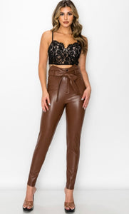 LUCIA high waisted faux leather pants