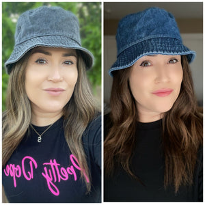 Vintage denim bucket hats