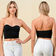 Load image into Gallery viewer, FLORBELLA sweetheart tube top in black