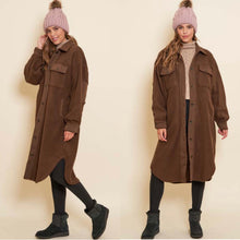 Load image into Gallery viewer, ELISA longline fleece coat in brown