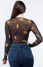 Load image into Gallery viewer, MOONSTRUCK print mesh top