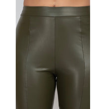Load image into Gallery viewer, BELINDA high rise split hem faux leather leggings
