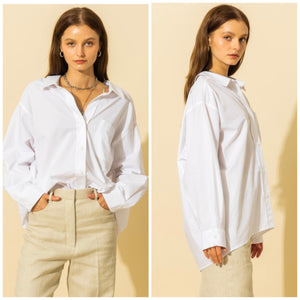 ERIKA Oversized button down collared top