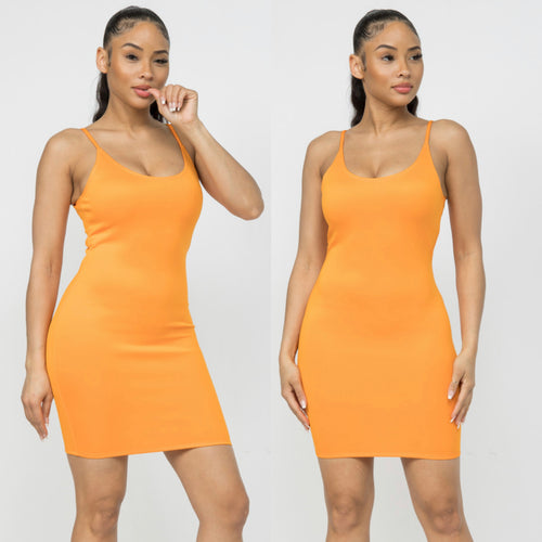 ANABEL scuba dress in tangerine