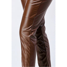 Load image into Gallery viewer, THALIA High waisted drawstring faux leather pants
