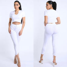 Load image into Gallery viewer, LOLA crop short sleeve top and jogger set