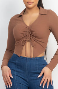 ALESIA ruched collared top