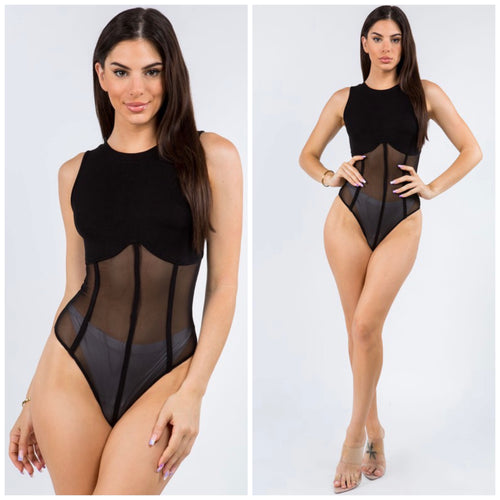 KIMMY mesh sleeveless bodysuit
