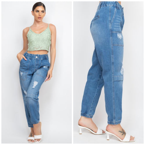 MICHELLE high rise denim joggers