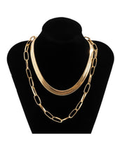 Load image into Gallery viewer, DOUBLE TAKE herringbone and link necklace set