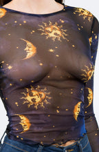 Load image into Gallery viewer, MOONSTRUCK print mesh top
