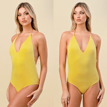Load image into Gallery viewer, JENNY low back chain halter bodysuit in butter